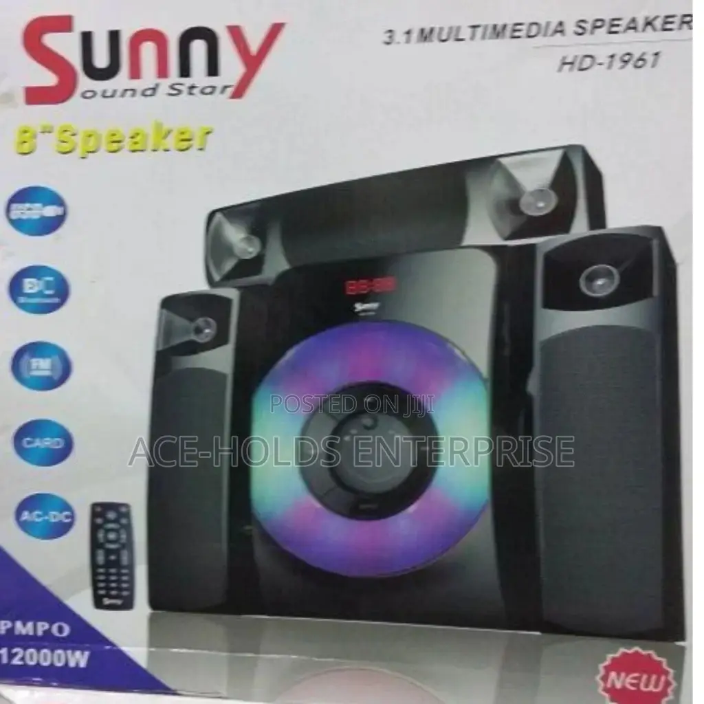 3.1sunny Soundstar Hd-1961 12000 Watts 8"Speaker Subwoofer.