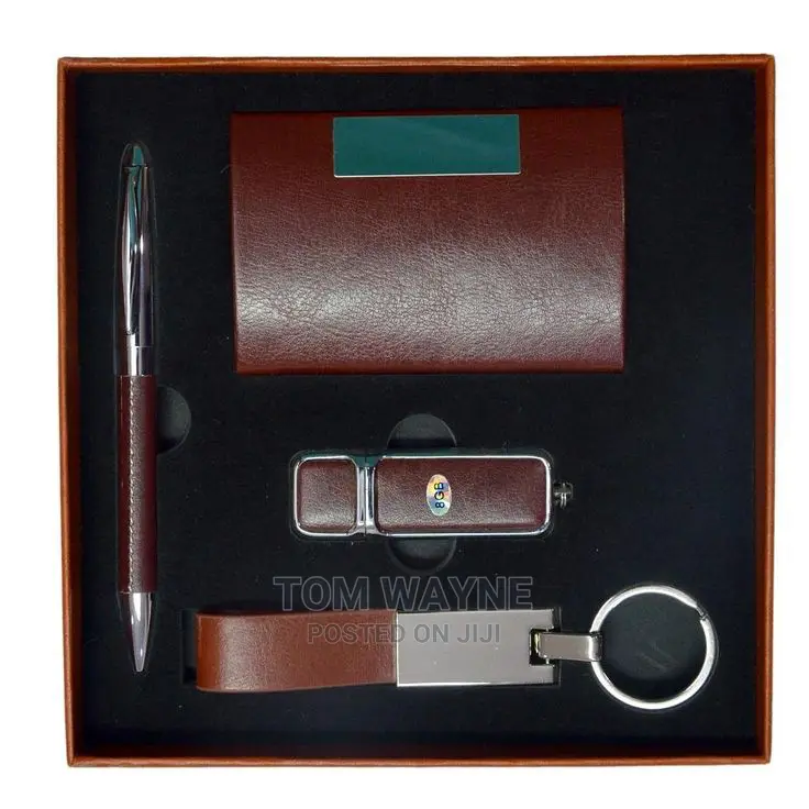 A Gift Pack of a Pen, Keyholder, Business Card Holder USB
