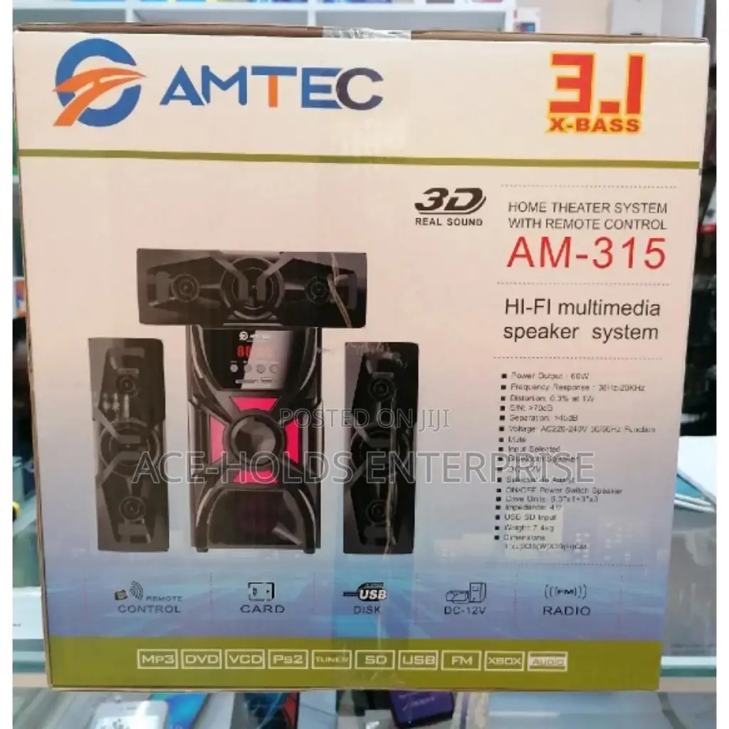 Homethearte System 3.1 Ch Amtec AM-315 10000 Watts System.