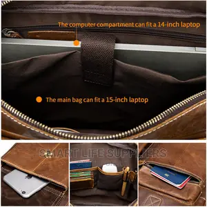 Crossbody Men Leather Laptop Bag #7212