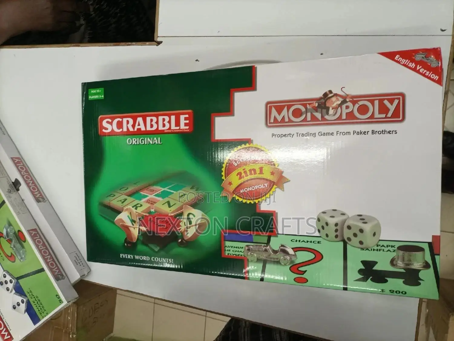 2 in 1 Scrabble and Monopoly Classic Board Game Set(LARGEST)