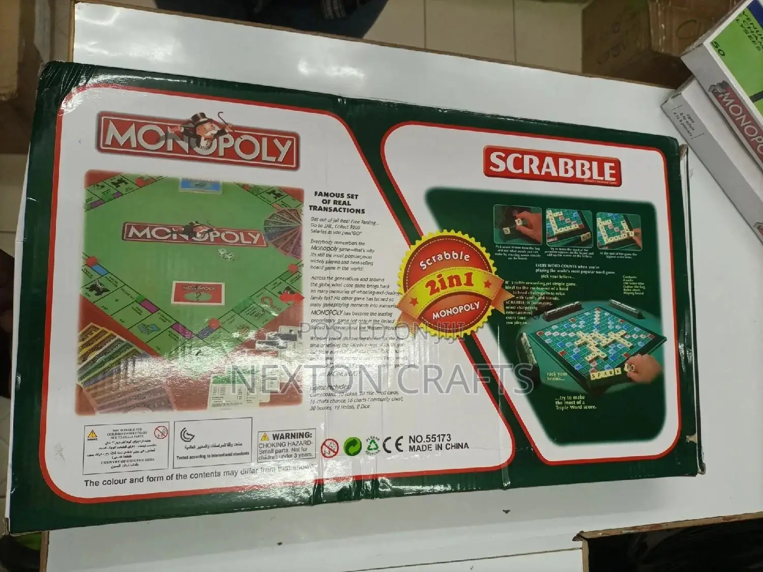 2 in 1 Scrabble and Monopoly Classic Board Game Set(LARGEST)