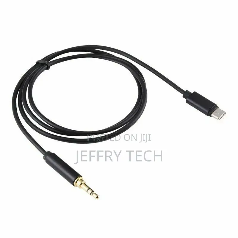 1m Type-C Male to 3.5mm Male Audio Jack AUX Cable Adaptor Fo