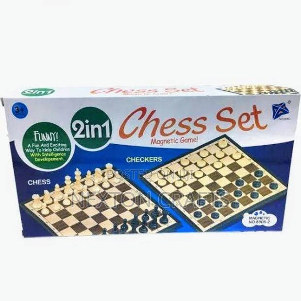 2in1 Chess Checkers/Draught Family Kids Board Games.
