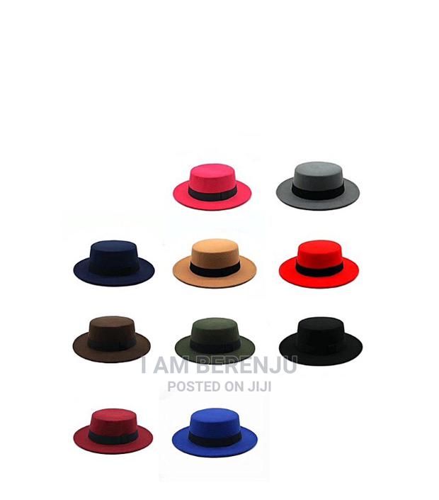 Wide Brim Flat Top Jazz Hat - thumbnail 2