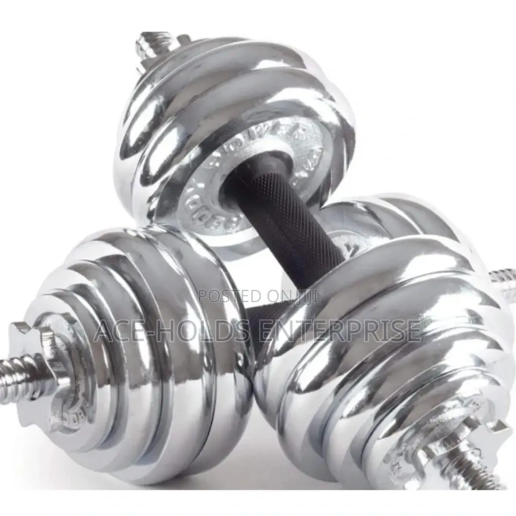 10 Kgs Chrome Dumbbells Set.