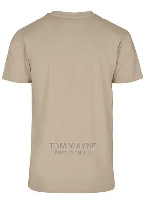 Beige Plain T-Shirts for Printing and Branding