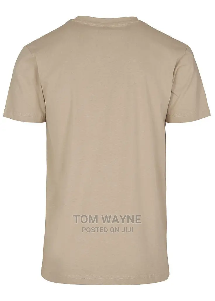 Beige Plain T-Shirts for Printing and Branding
