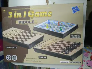 3 in 1 Chess Draft Game Magnetic, Foldable Travel Chess