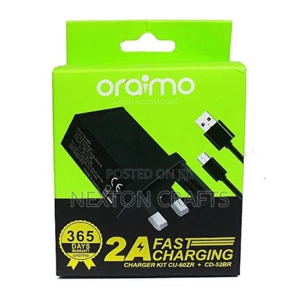 Oraimo 2A Fast Charging Wall Charger With Micro USB Cable - thumbnail 2