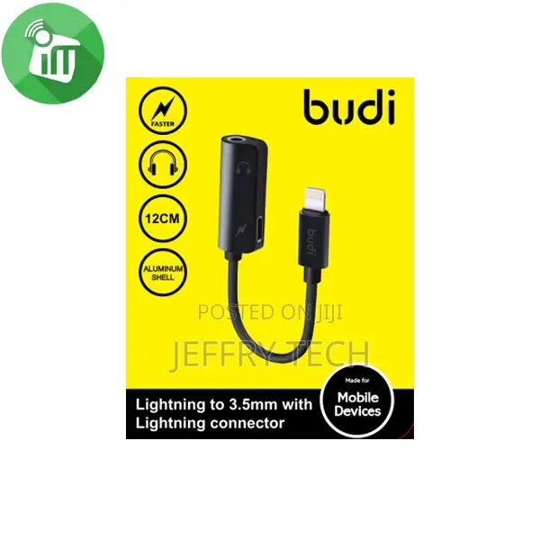 Budi M8J137 Lightning to 3.5mm With Lightning Connector