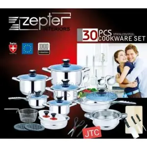 30 Pieces Zepter Interior Stainless Steel Cookware Set.