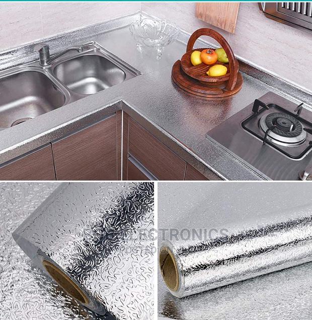 Adhesive Aluminium Kitchen Contact Paper Silver