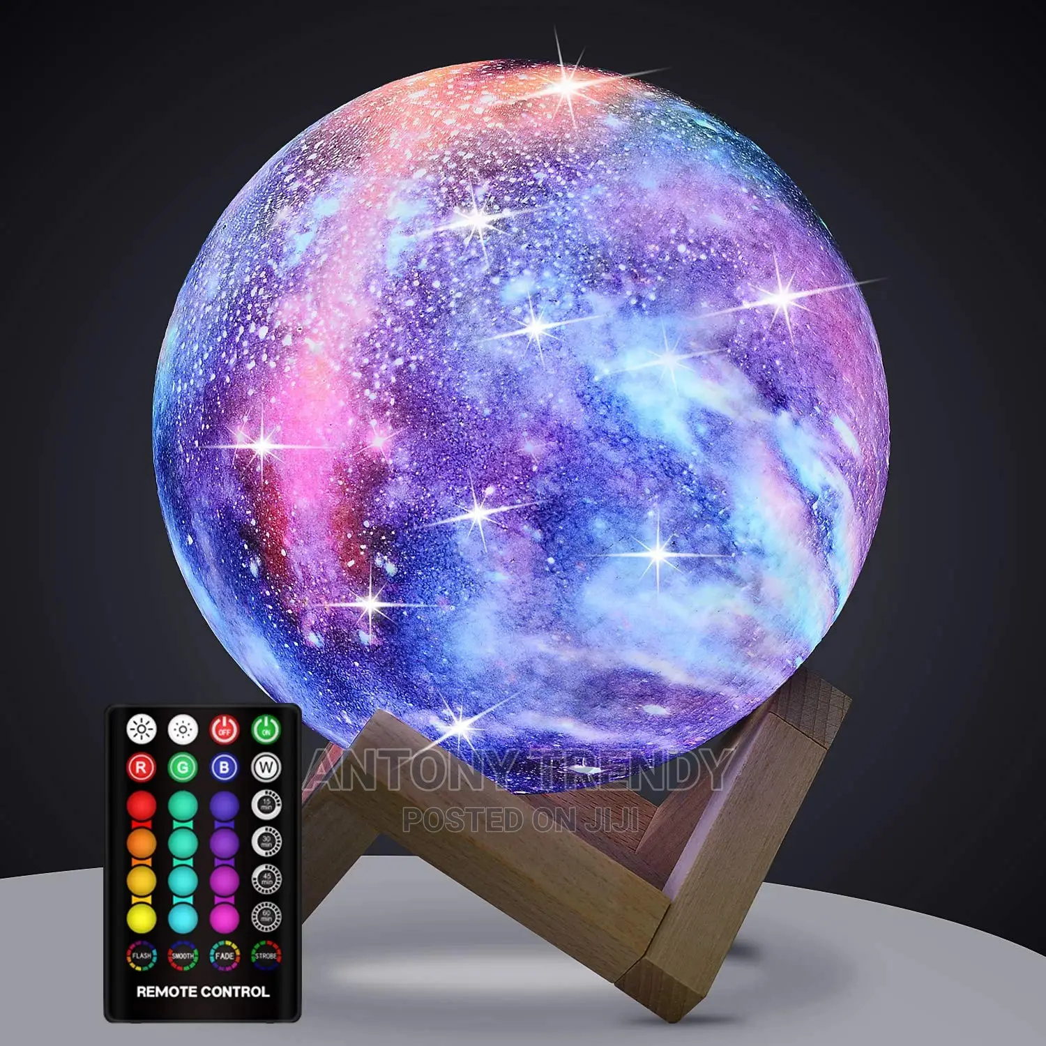 3D Moon Lamp Colorful Change Touch Pat Remote Control 22cm