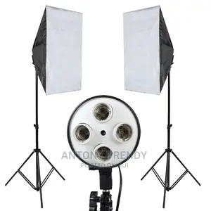 Photography 50x70cm Four Lamp Softbox Lighting Kit With E27
