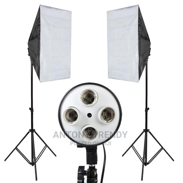 Photography 50x70cm Four Lamp Softbox Lighting Kit With E27