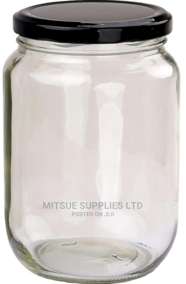 4 Storage Glass Jar 720ml With Black Lids