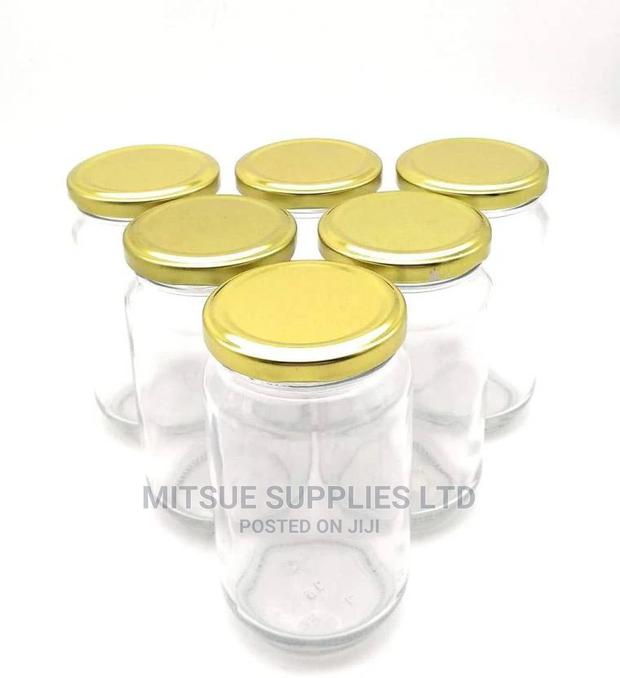 4 Storage Glass Jars 1000ml With Airtight Golden Lids