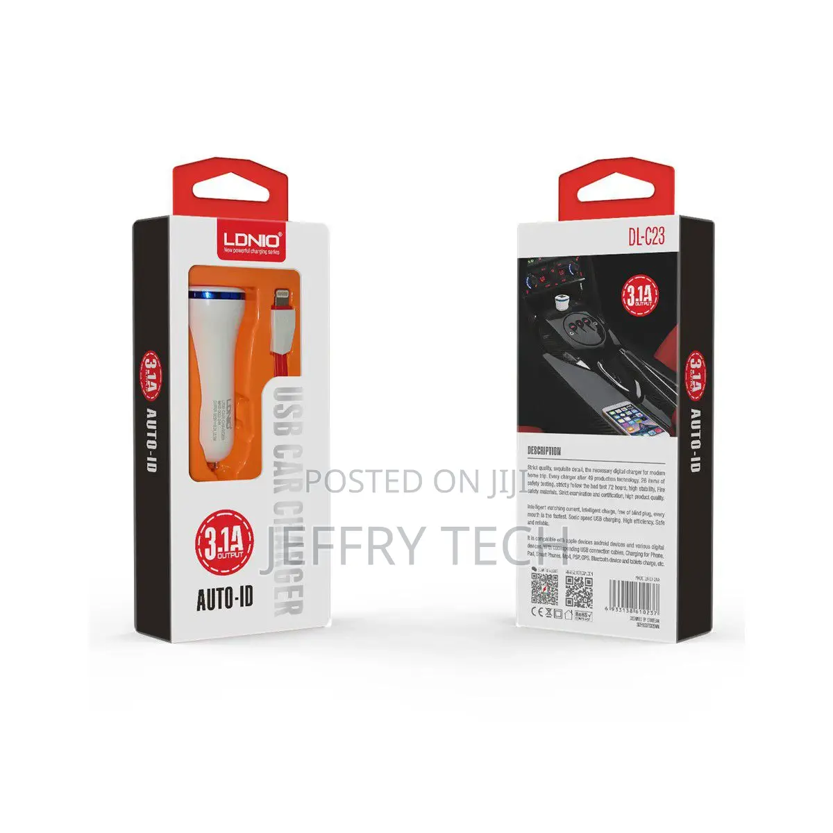 LDNIO USB Car Charger With Micro USB Cable (DL-C23)