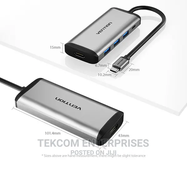 Vention Type C to 3 Ports Usb3.0 Hub + HDMI + Pd Converter