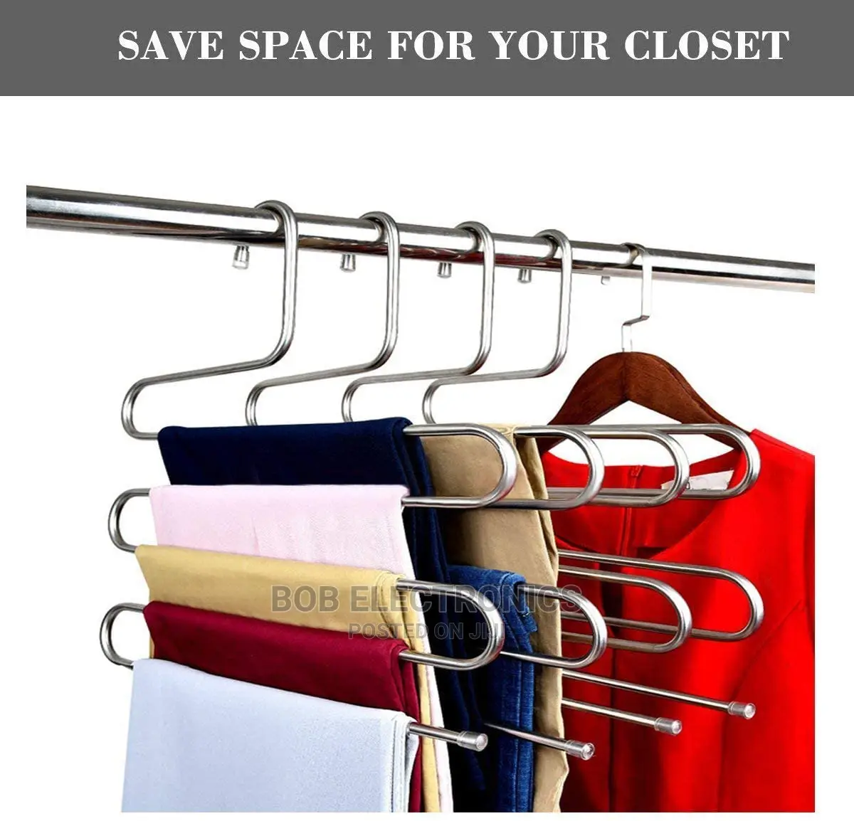 Space Saving S-Shaped Clothes Hanger