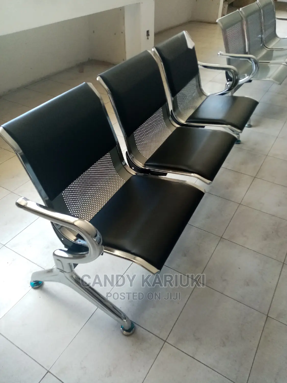 Black Padded Waiting Chair