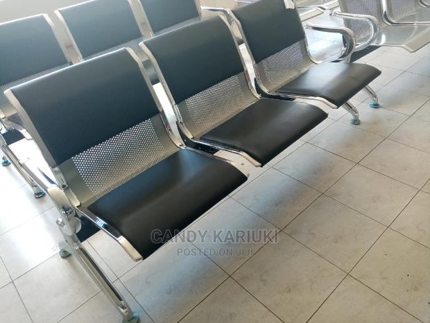 Black Padded Linked Waiting Chair