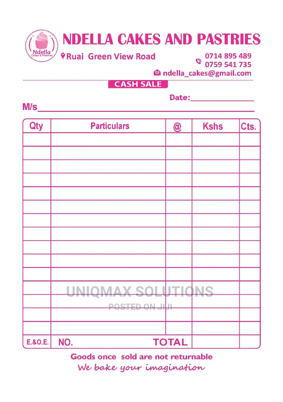 Customized Carbonated Receipt Books
