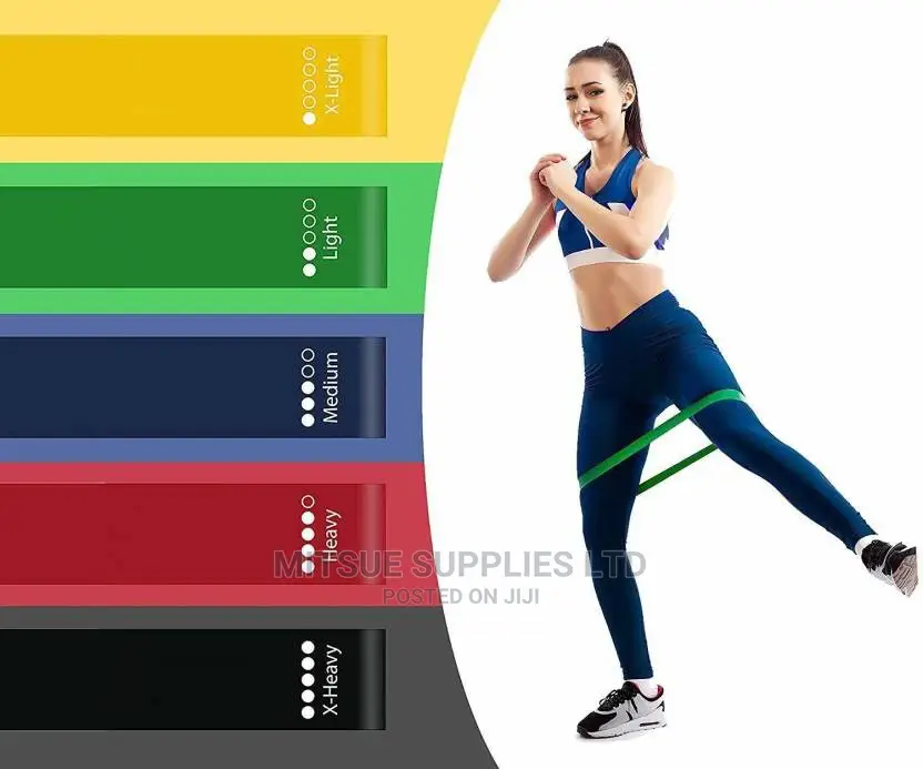 Resistance Bands Set of 5, 12-Inch Premium