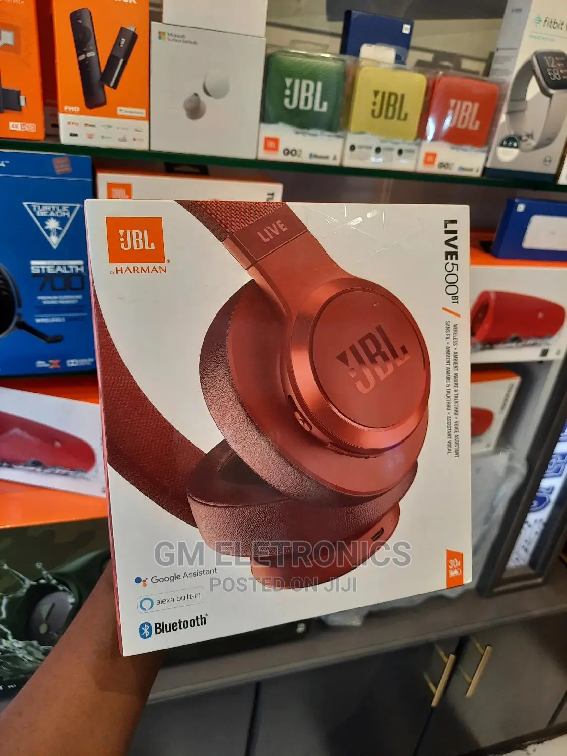 Live 500 Bt Original JBL Over- Head Headset (Red)