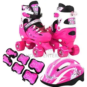 Pink Skating Shoes +Helmets+Protective Gear