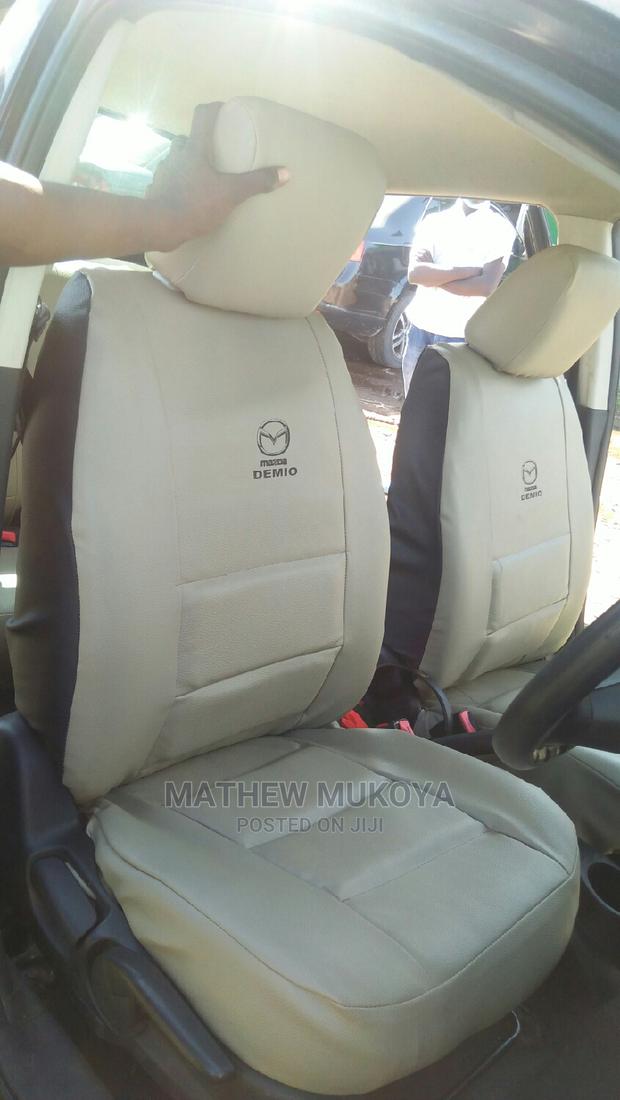 Beige and Black Car Seat Covers