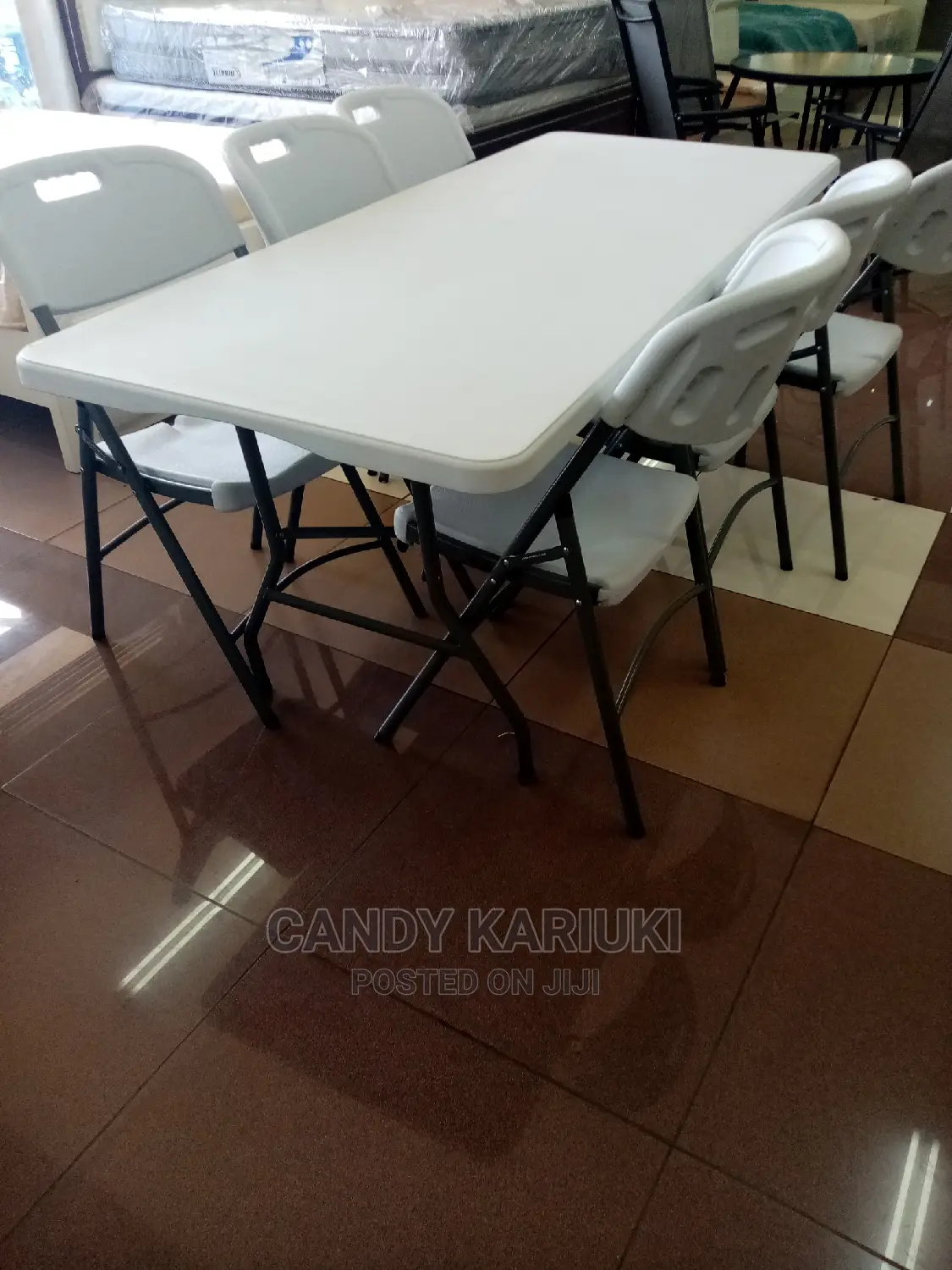 Foldable Table Plus 6 Foldable Chairs