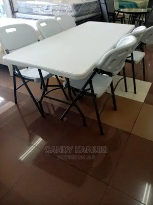 Foldable Table Plus 6 Foldable Chairs