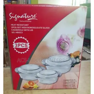 Signature 3 Pieces Casserole Set - 0.7l, 1l 1.5l Capacity Each
