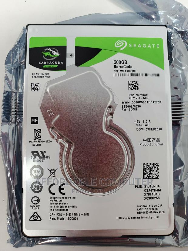 Seagate Barracuda 500GB 5400 RPM 2.5" Hard Drive - ST500LM03