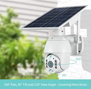 Solar CCTV Camera Solar 4G 3G Ptz CCTV Camera Free 64gb SD