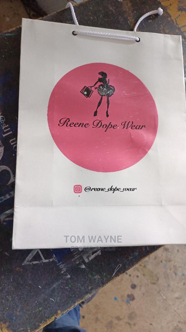 White and Brown Khaki Gift Bags - thumbnail 2