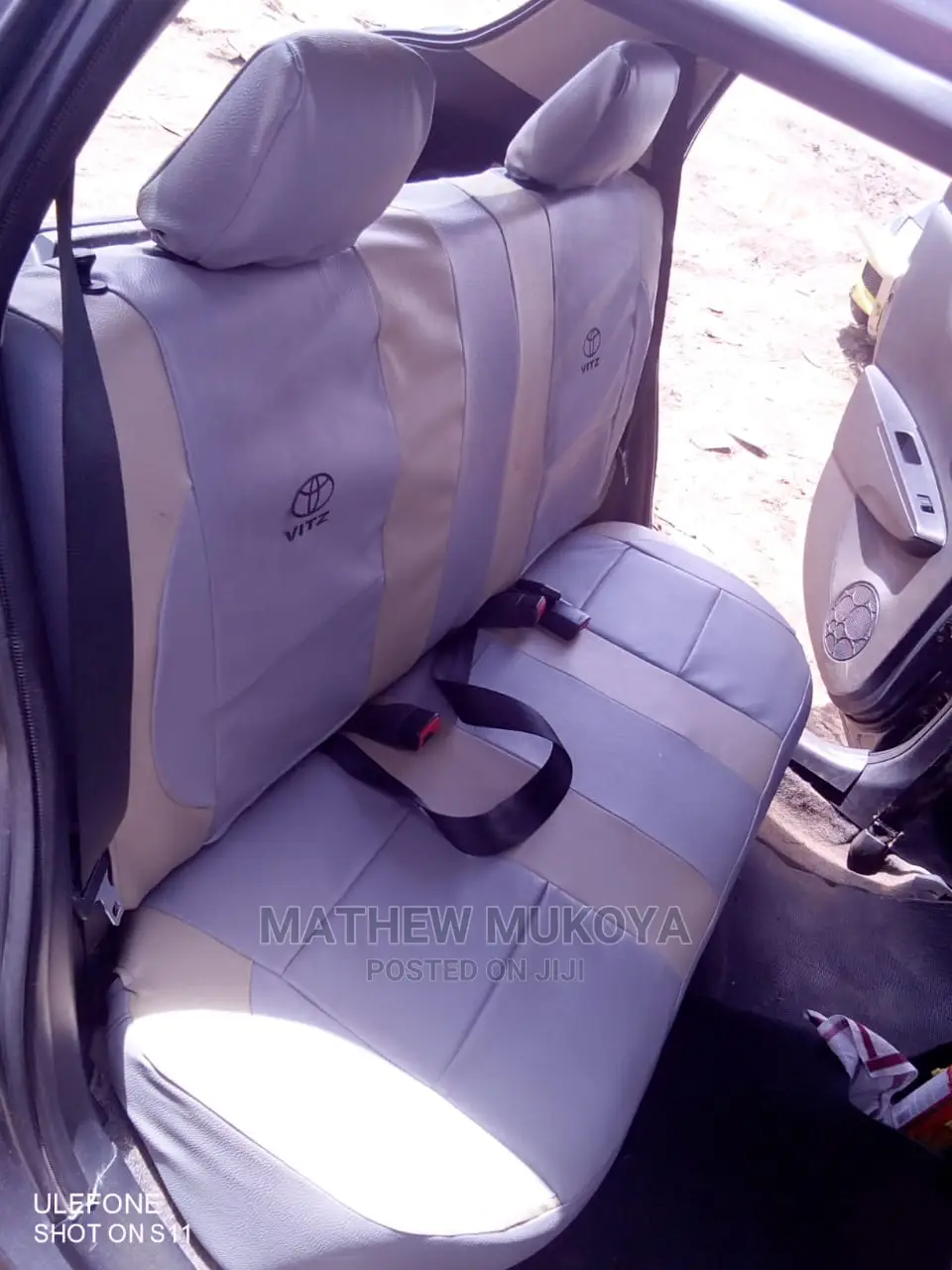 Grey and Beige Car Seat Covers