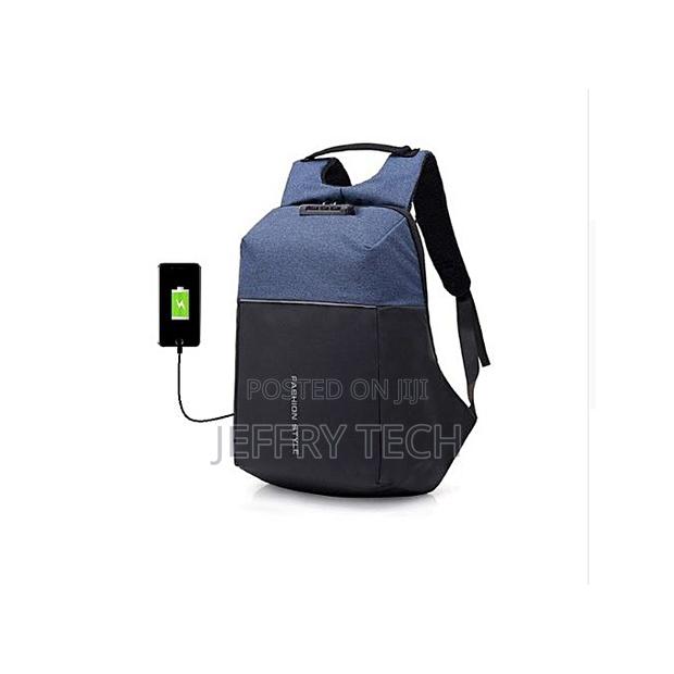 Antitheft Bags With Password Lock and Charging Port-Blue - main view