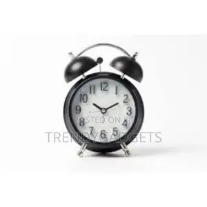 Vintage Twin Bell Copper Table Alarm Clock With Night Led