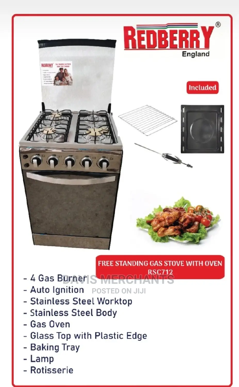 Redberry 4 Gas Burner Stove