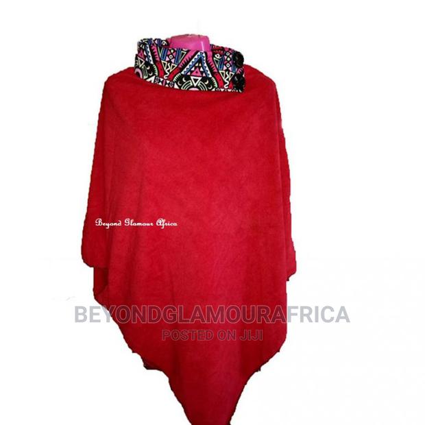 Womens Ankara Cotton Poncho in Different Colors - thumbnail 4