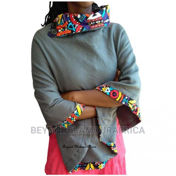 Womens Ankara Cotton Poncho in Different Colors - thumbnail 8