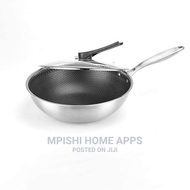 Honeycomb Stainless Steel Non-Stick Woks - thumbnail 4