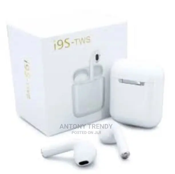 White Wireless I9 TWS Earbuds Bluetooth Earphone,