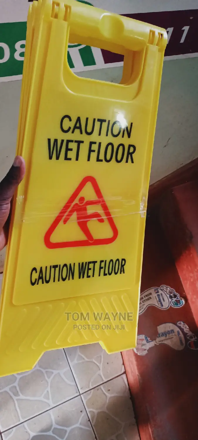 Work In Progress, Cleaning In Progress Yellow Signages