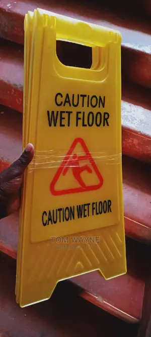 Work In Progress, Cleaning In Progress Yellow Signages