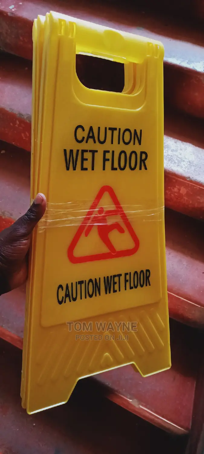 Work In Progress, Cleaning In Progress Yellow Signages