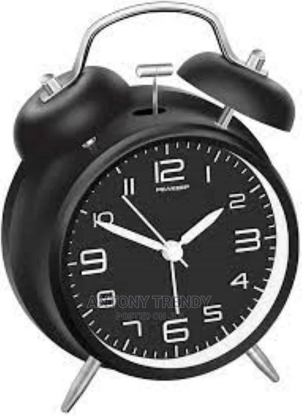 Twin Bell Alarm Clock With Stereoscopic Dial, Backlight, Ba - main view